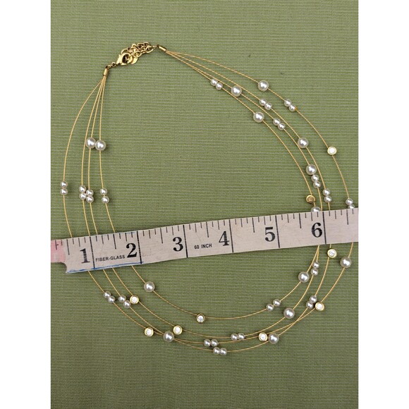 Vintage Nolan Miller Pearl Necklace, Layered Strand Necklace - Picture 8 of 8